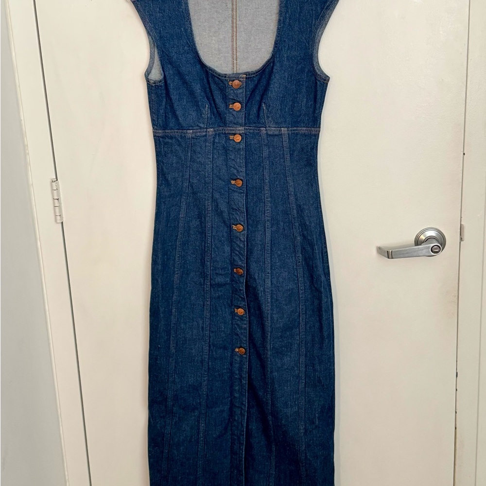 Denim Button-Down Dress